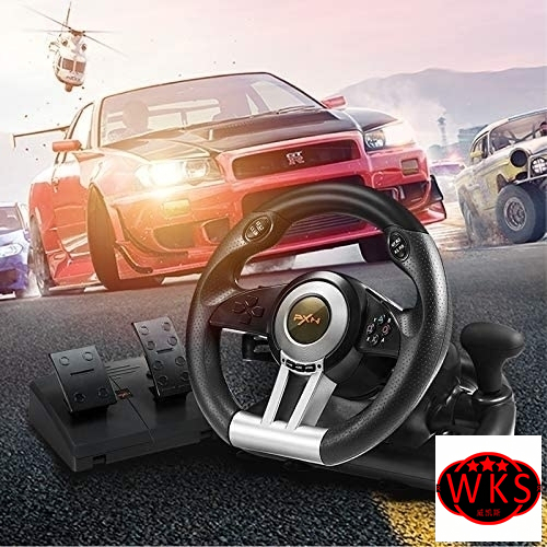 PXN V3II PC Racing Wheel, YF2009 USB Car Race Gaming Steering Wheel with Pedals for Windows PC/PS3/PS4/Xbox One/Nintendo Switch